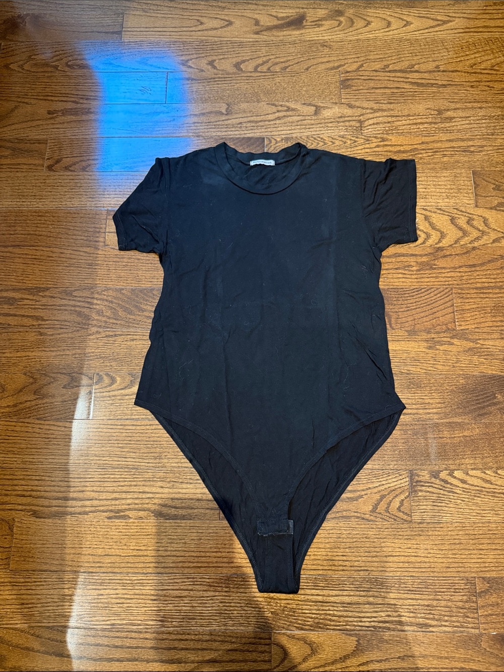 Reformation Black Short-Sleeve Bodysuit